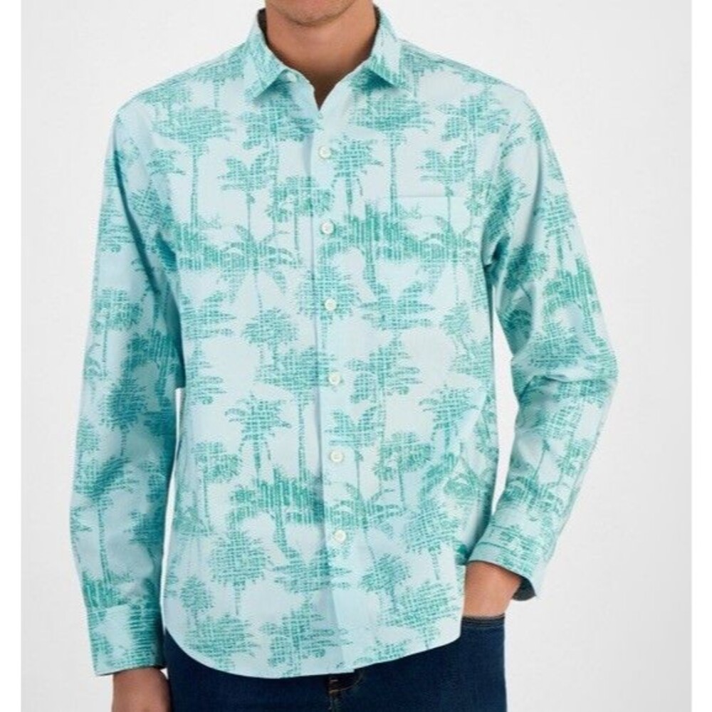 Tommy Bahama Palm Garden Chambray Long Sleeve Shirt Size: XXXL